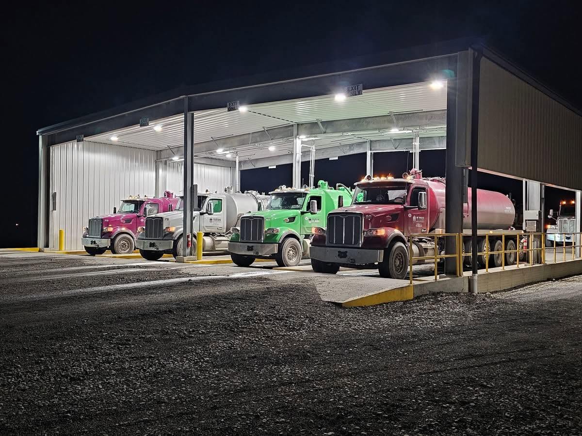 Titan fleet staged at night